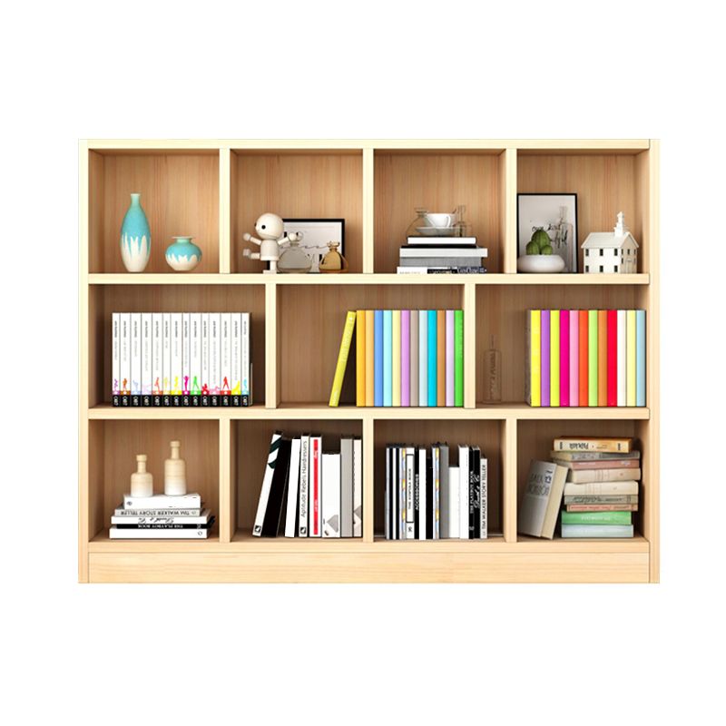 Contemporary Solid Wood Cubby Storage Bookcase Freestanding Bookcase