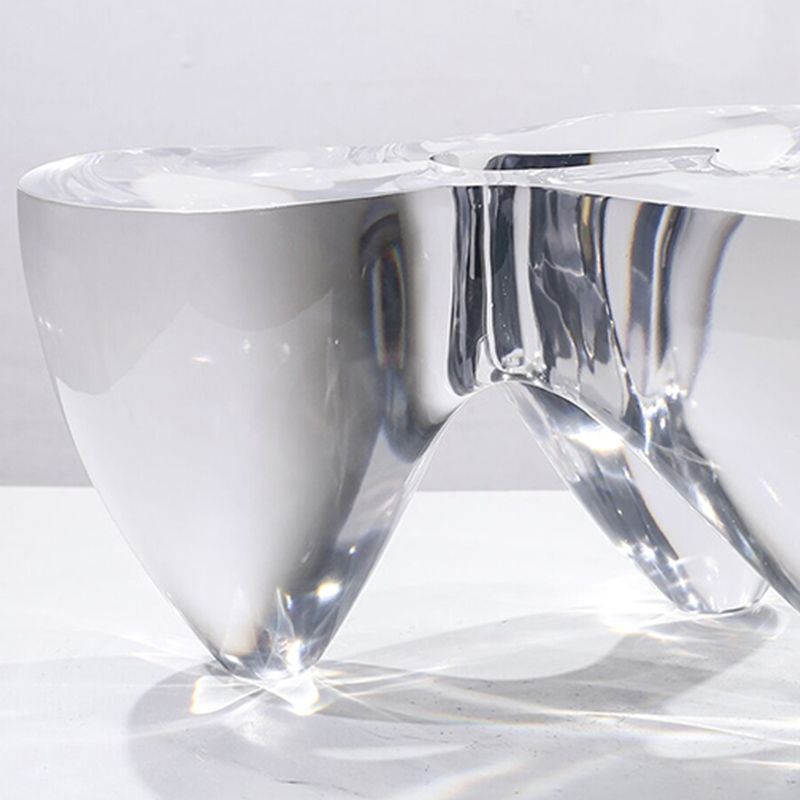 3 Legs Clear Contemporary Acrylic Single Coffee Cocktail Table