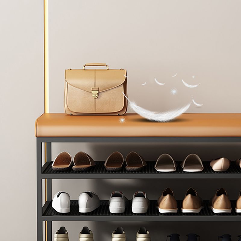 Modern Cushioned Seating Bench Rectangle Shoe Storage Entryway Bench