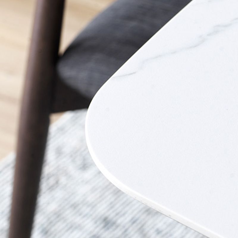 White Top Rectangle Dinner Table Mid-century Modern Style Trestle Base Table