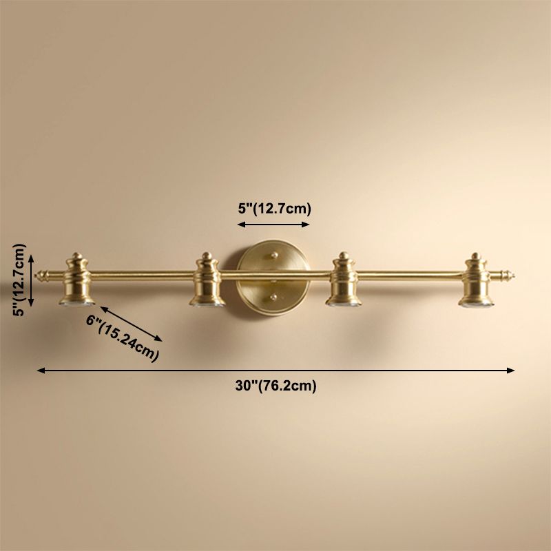 Minimalist Linear Wall Lighting Fixture Metal Bathroom Sconce Light Fixture in Coppery
