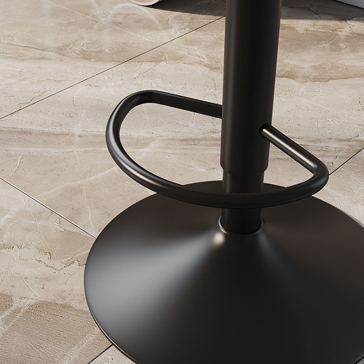 Scandinavian Adjustable Height Bar Stool Leather Upholstered Bar Stool