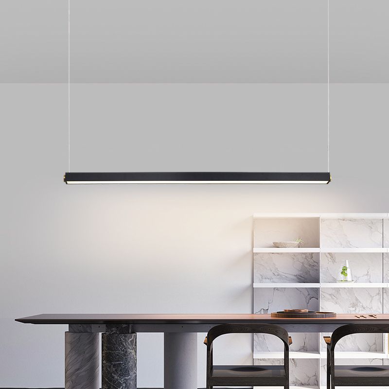 Lineare Inselbeleuchtung im modernen präzisen Stil Acryl -LED -Anhänger Licht