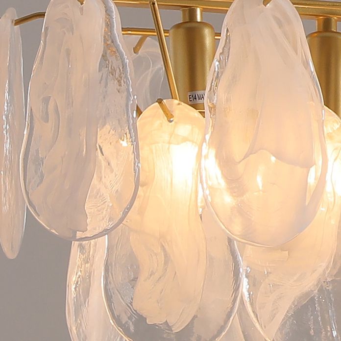 Contemporary Style Rectangle Island Lighting Ideas Glass 8 Light Island Lights