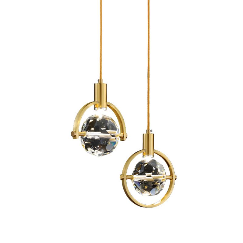 Moderner minimalistischer Stil Globe Einzelanhänger Kristall 1 Licht Anhänger Licht für Esszimmer