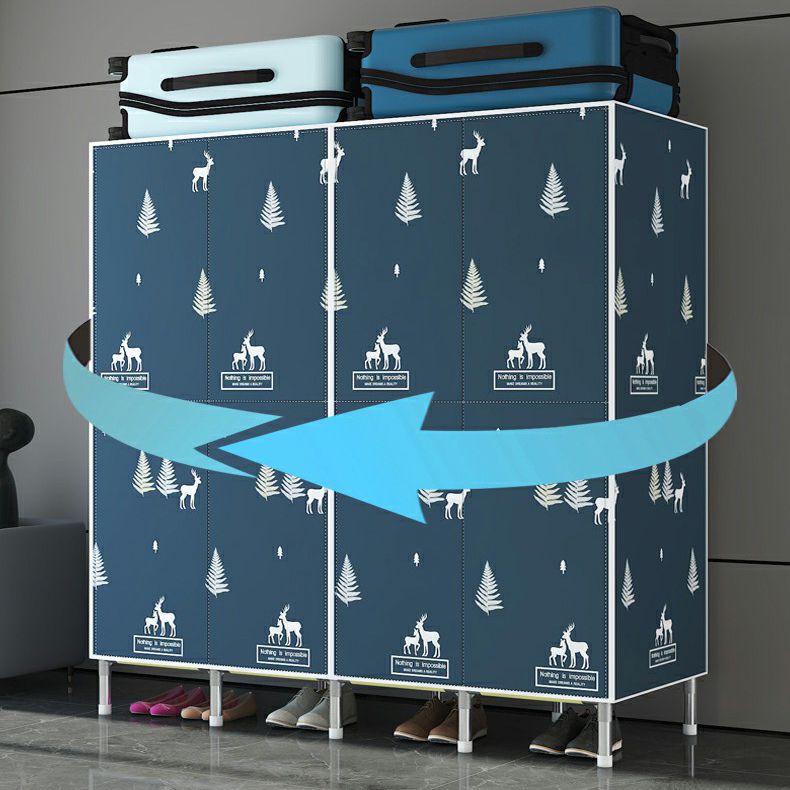 Hinged Steel Wardrobe Armoire Contemporary Wardrobe Closet with Legs