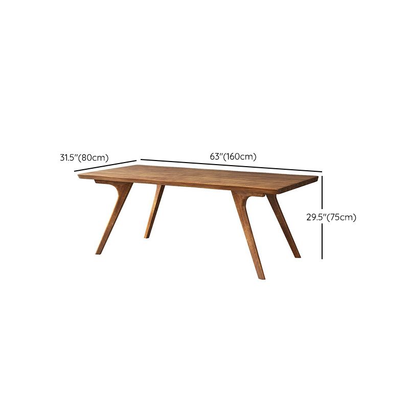 Brown Solid Wood Contemporary Dining Table Set 1/4/5/7 Pcs Dinette Set for Home