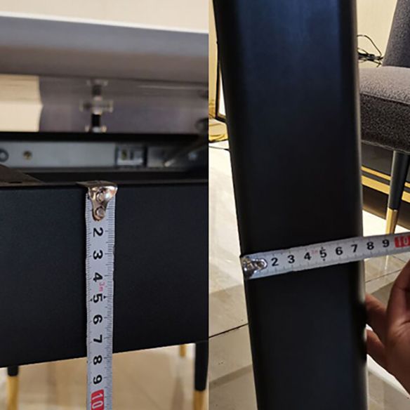 Modern de comedor plegable Juego de piedra sinterizada rectángica con 4 patas base de mesa de cocina formal