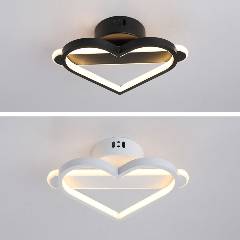 Heart Shaped Aluminum LED Wall Lamp 9.5" H Simplicity Lines Acrylic Sconce Lighting Fixture for Bedroom