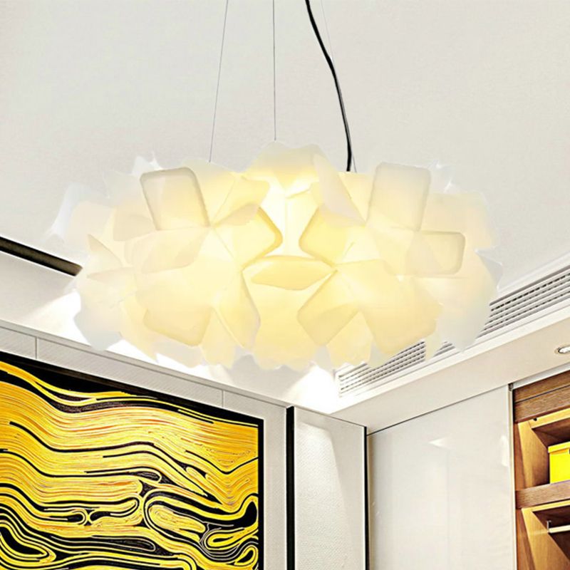 Braun/Blau/Lila Blüte Drop Anhänger zeitgemäß 21 "/27,5" breite 1-Licht-Acryldecklampe für Wohnzimmer