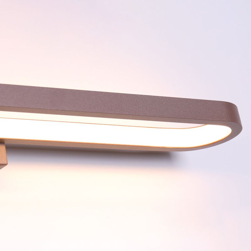 Contemporary LED Mirror Lamp Brown Metal Vanity Wall Light Fixtures for Bathroom