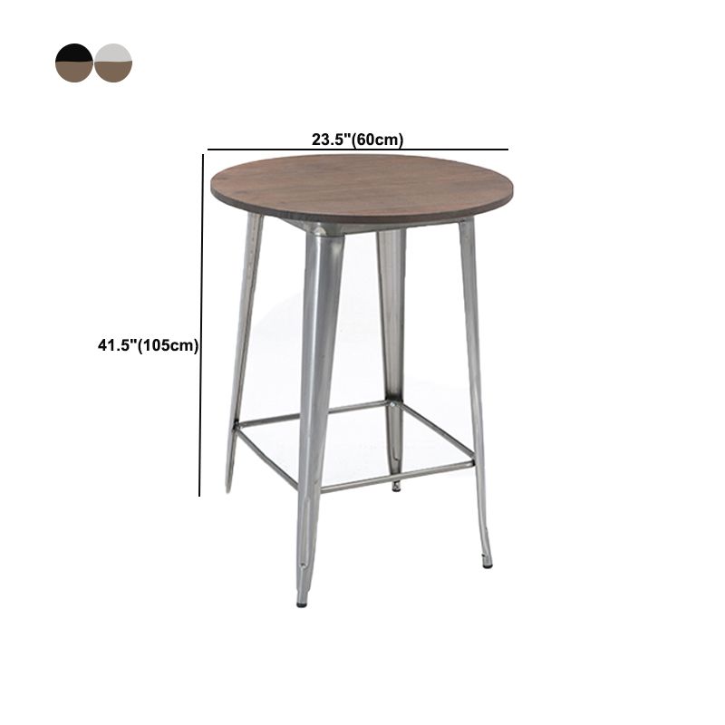 Industrial Pub Table Solid Wood Bar Height Bar Table for Cafe and Breakroom
