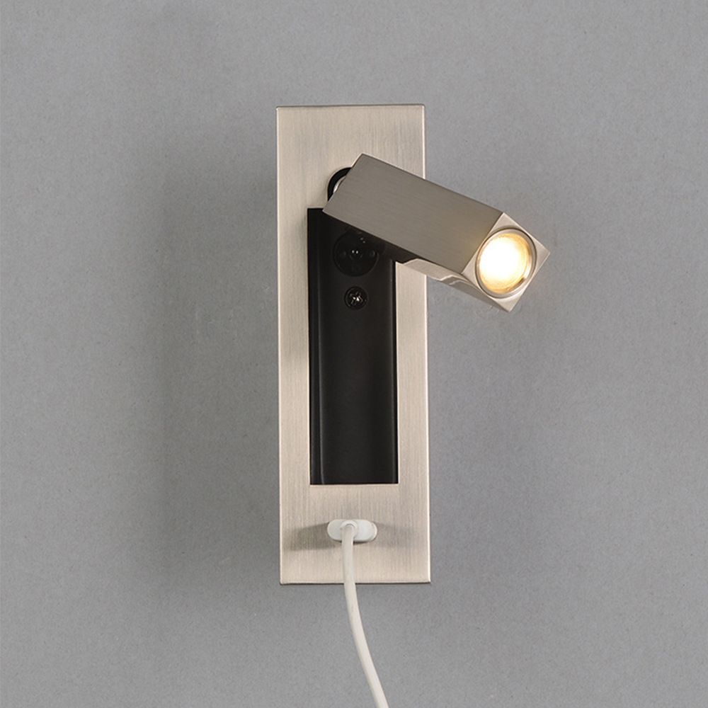 Schlafzimmer Flush-Mount LED Wandleuchter moderner Nachtleuchten mit rechteckig verstellbarem Scheinwerfer