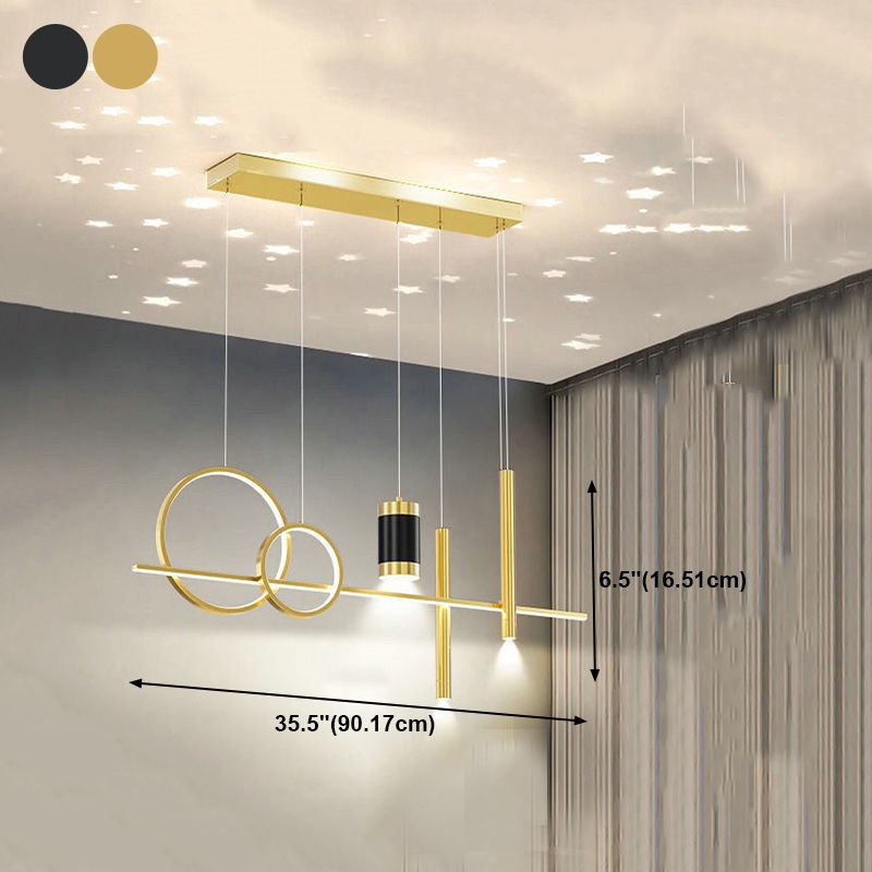 Contemporary Style Linear Shape Island Lighting Ideas Metal Island Pendants