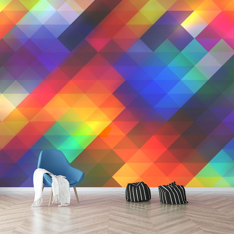 Minimalism Style Geometry Moisture Resistant Wall Covering for Sleeping Room