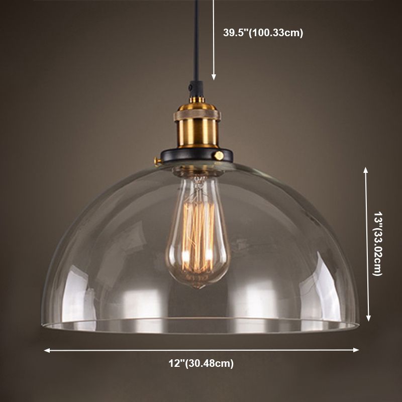 1-Licht-Metall-Top-hängende hängende hängende leichte, klare Glasindustrie-Leuchten