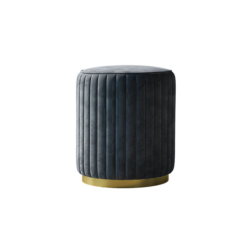 Solid Color Flannel Standard Stool Modern Style Simple Round Stool