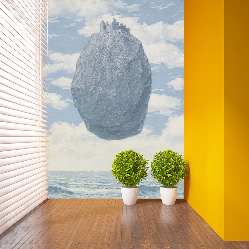 Moving Rock Castle Wall Murals Surrealistic Stain-Proof Living Room Wall Covering, Custom Made