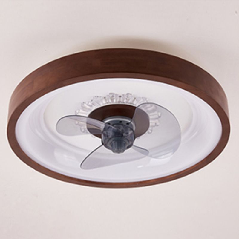 Nordic Style Ceiling Fan Lamp Circle LED Ceiling Fan Light with Acrylic Shade for Bedroom