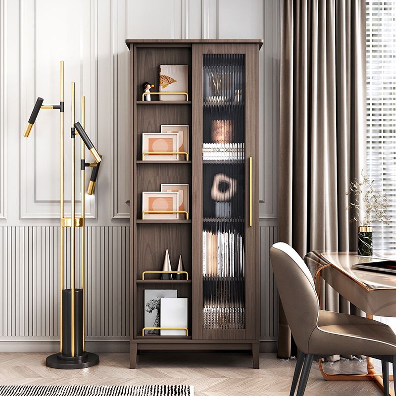 Glam Antique Finish Shelf Bookcase Standard Book Shelf with Shelves