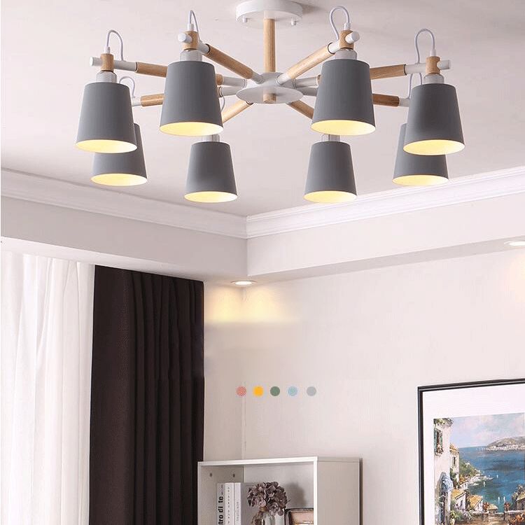 Gearceerde hangende kroonluchter simplistische metalen hanglampverlichting voor woonkamer