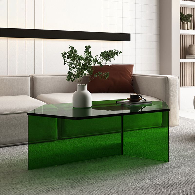 Acrylic Clear Coffee Table Modern Cocktail Table for Living Room