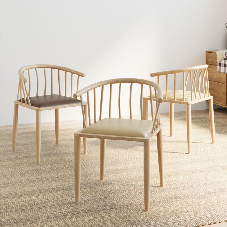 Contemporary Metal Dining Room Chairs Upholstered Armchair for Home Use