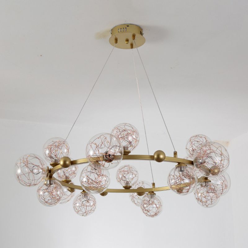 Modern Sphere Chandelier Lights Glass Chandelier Pendant Light for Living Room