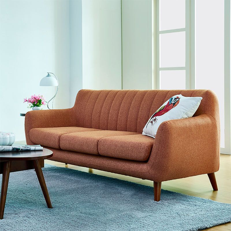 Contemporary Tuxedo Arm Sofa Slipcovered Settee for Living Room