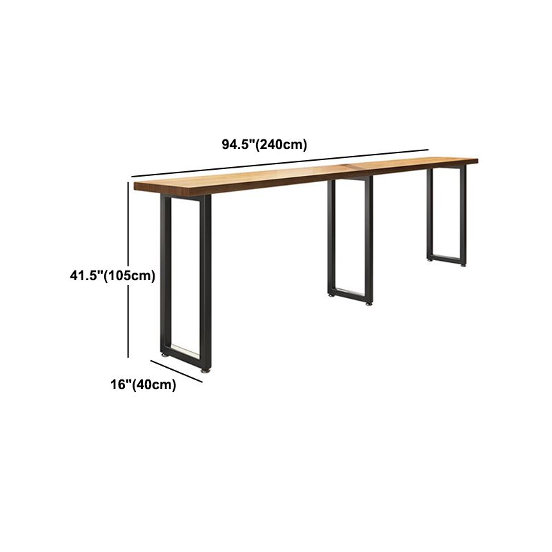 Contemporary Indoor Pub Set 1/7 Pcs Bar Table and Stools with Solid Wood Top