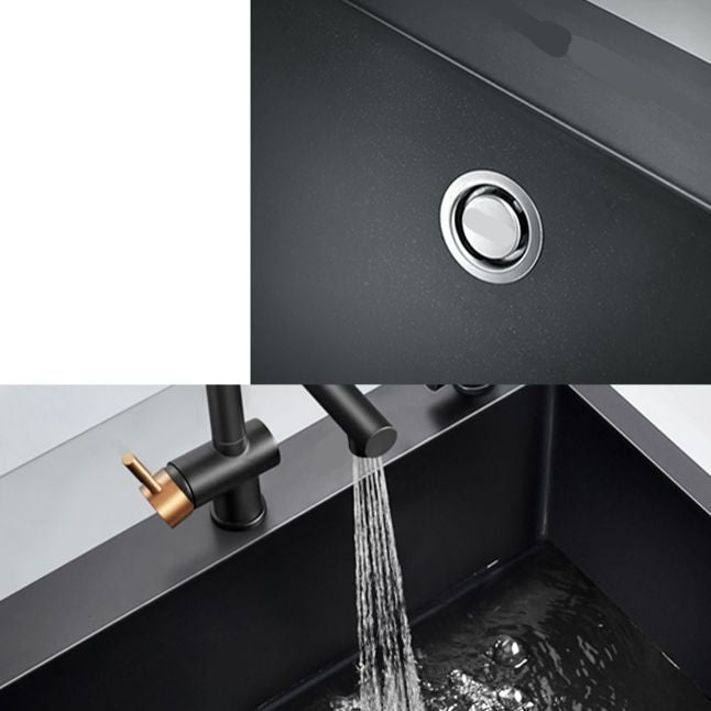 Stainless Steel Undermount Kitchen Sink Overflow Hole Design Kitchen Sink with Faucet