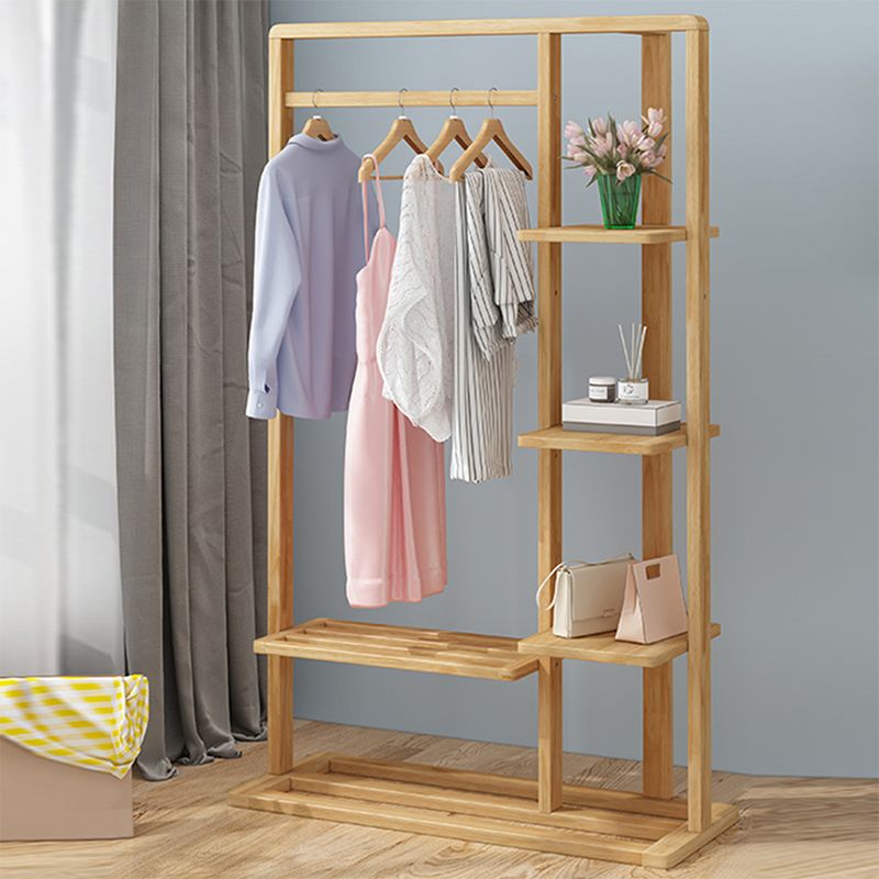 Modern Style Wooden Wardrobe Bedroom Wardrobe Armoire with Garment Rod