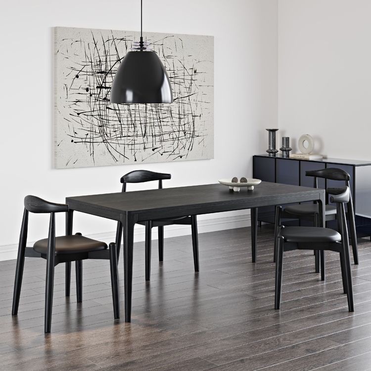 Modern Dining Set 1/4/5/6/7 Pcs Ash Solid Wood Dining Table and Chairs