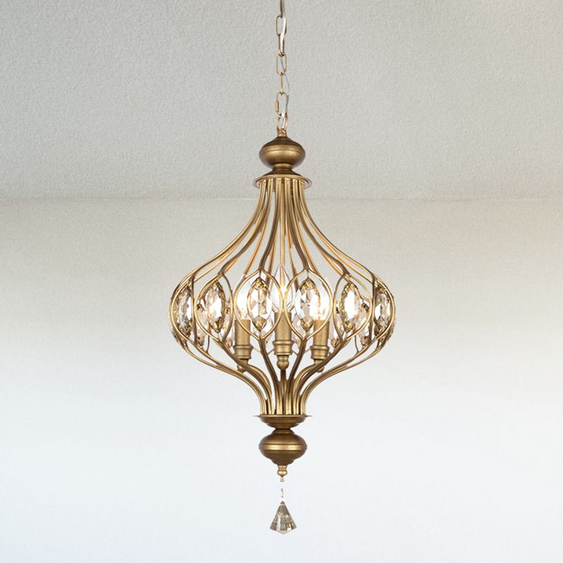 Gang hängende hängende leichte minimalistische goldene Anhänger Lichtkit mit runden Kristallschatten