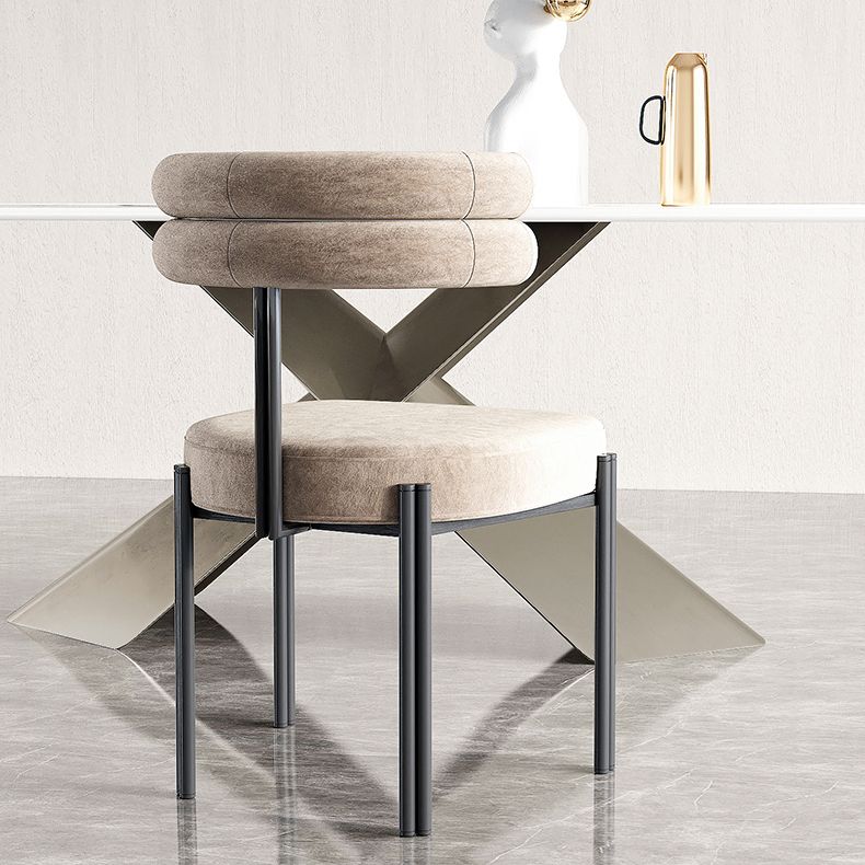 Scandinavian Metal Dining Chair Side Open Chair for Dining Room