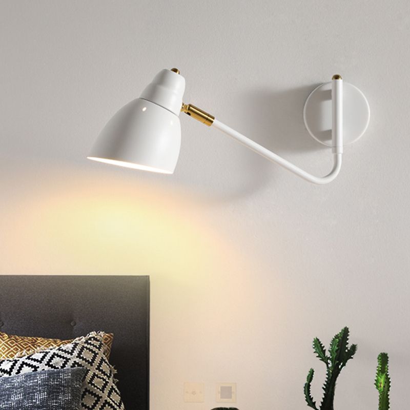 Black / White / Gold 1 - Light Wall Light Adjustable Metal Wall Armed Sconce