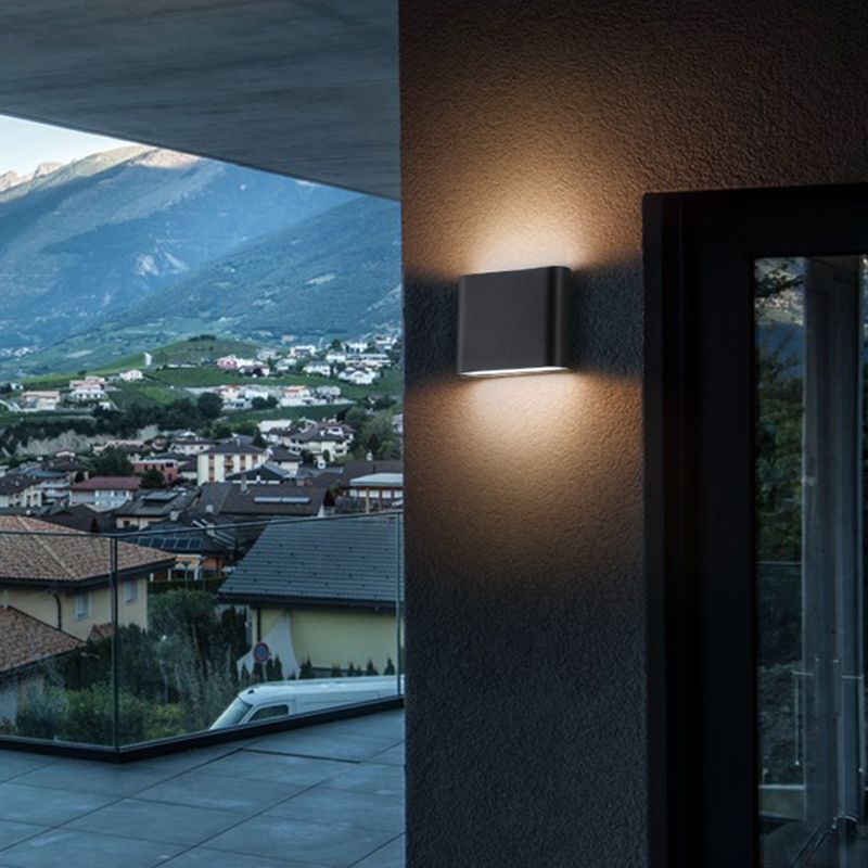 Zeitgenössische schwarze Wandleuchte geometrische Wandscheibe mit Aluminium für draußen