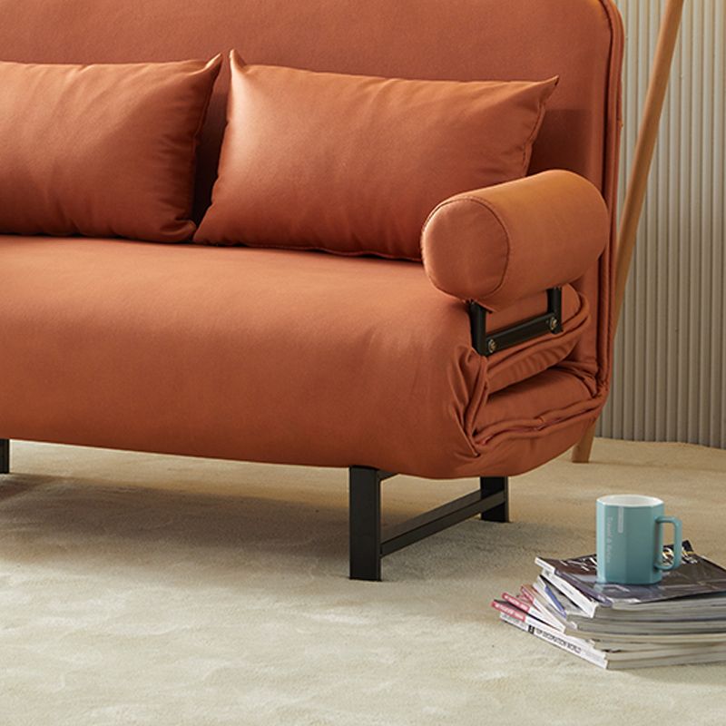 Scandinavian Foldable Futon Sleeper Sofa Round Arms Convertible Sofas