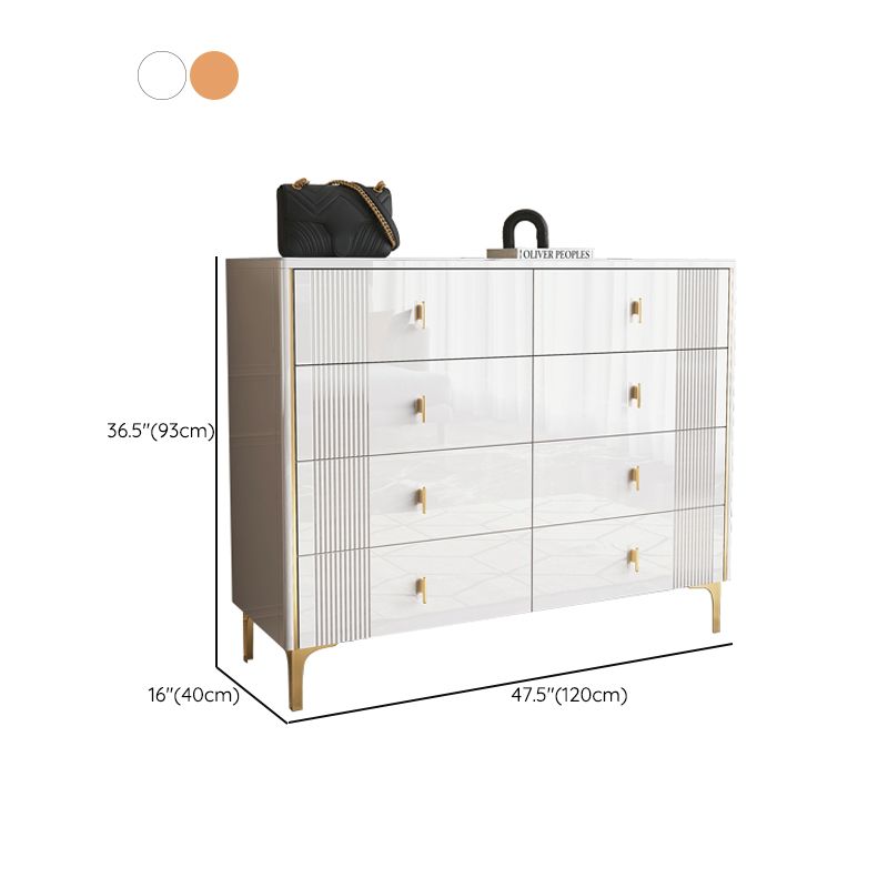 Glam Horizontal Stone Storage Chest Bedroom Chest with Drawers