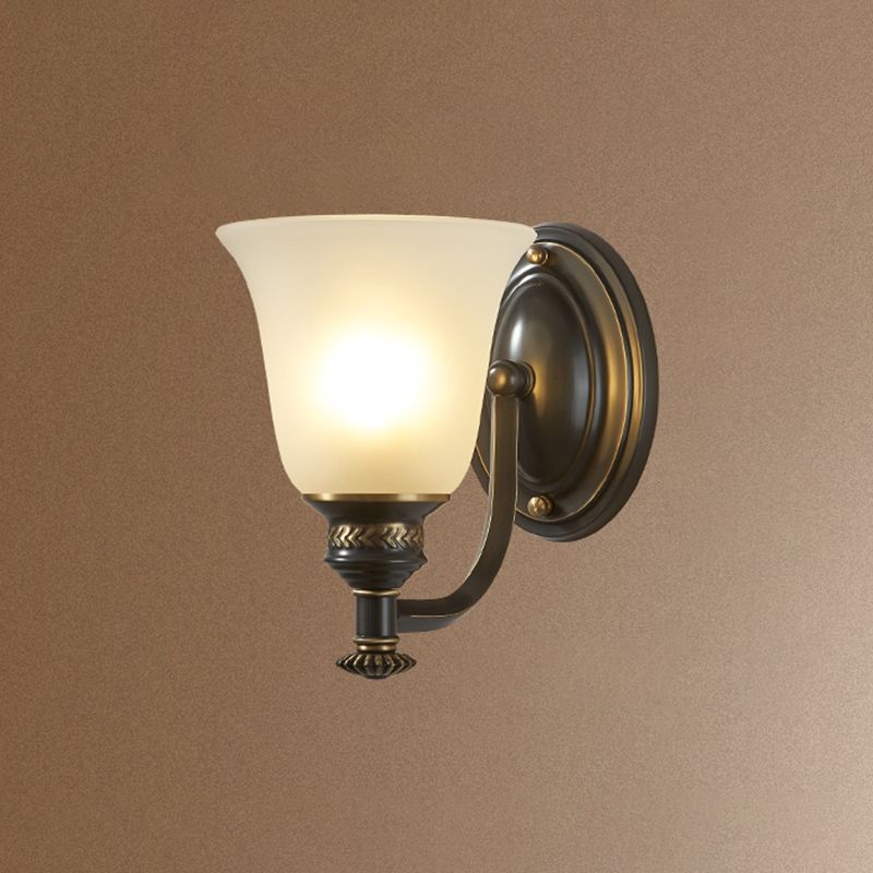 Frosted White Glass Sconce Light Cone Industrial Wall Sconce Light for Living Room