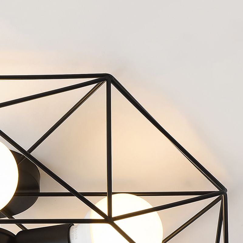 Retro Flush Mount Ceiling Light Caged Ceiling Lamp for Bedroom