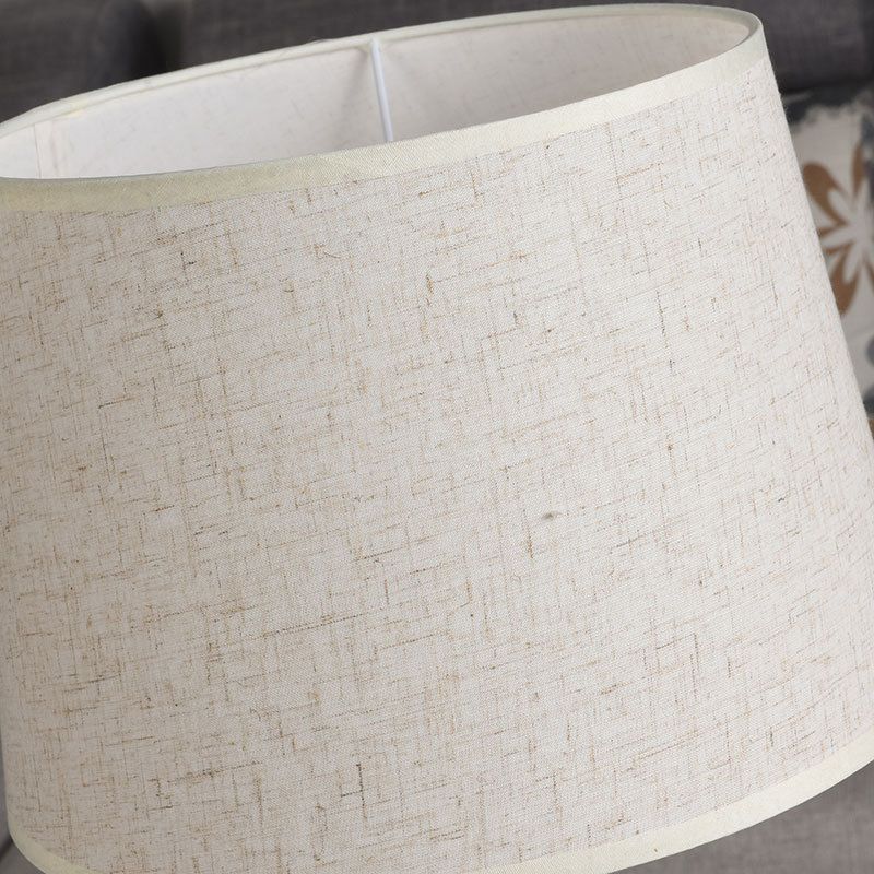 Tapered Table Lighting Simplicity Fabric 1 Bulb Bedside Nightstand Lamp with Wooden Tripod in White