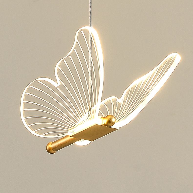Zeitgenössischer Cluster -Anhänger Butterfly Arcylic Multi Pendant Light In Clear