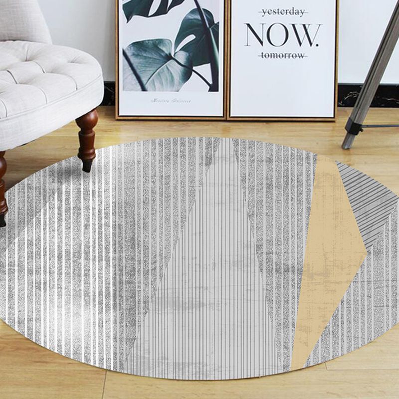 Stylish Modern Carpet Polyester Geometric Pattern Area Rug Non-Slip Backing Rug for Home Decor