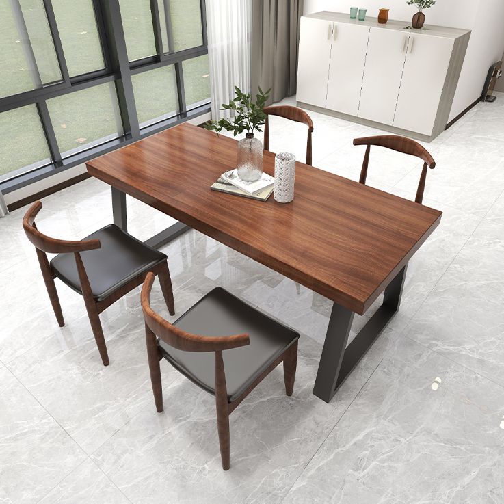 Industrial Solid Wood Top Dining Room Set with Rectangle Shape Dining Set for restaurant