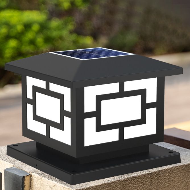 Contemporary LED Pillar Light Simple LED Solar Lighting Fixture for Garden
