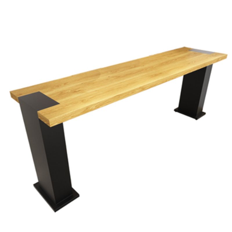 Industrial Rectangle Bar Table Pine Solid Wood Bar Dining Table with Double Pedestal