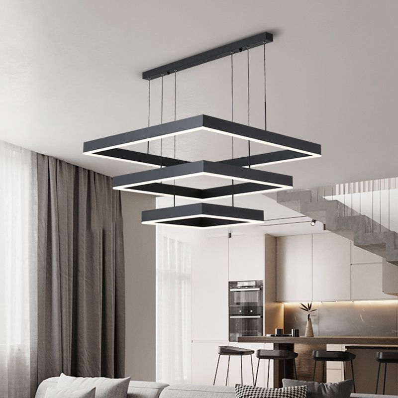 New Modern Metal LED Hanging Lamp Kit Three-tier Pendant Lighting Fixtures for Living Room