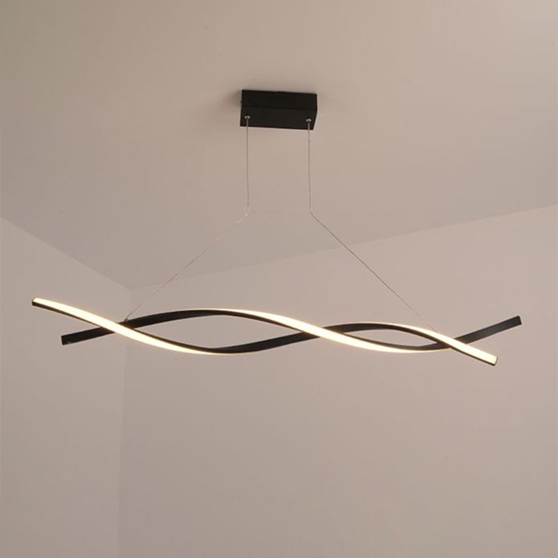 Black Twist LED a led sospesa a sospensione decorativa in alluminio lampadario a sospensione per il ristorante