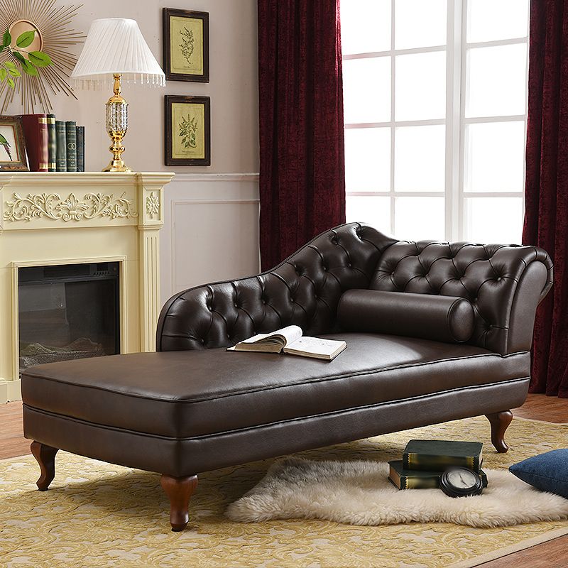 Traditional Chaise Lounge Leather Chaise Lounge Sofa with Arm